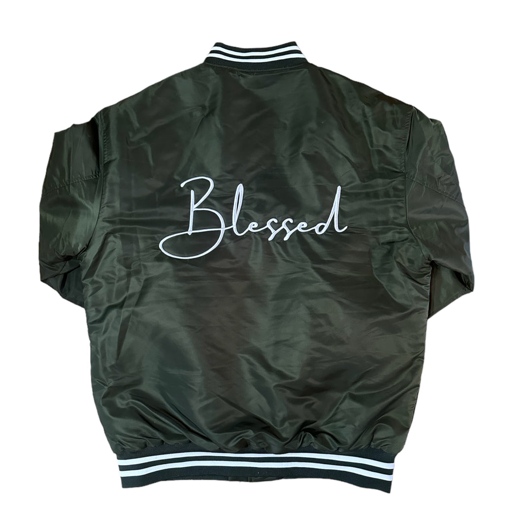 Bomber Jacket - BLESSED - Vert Forêt