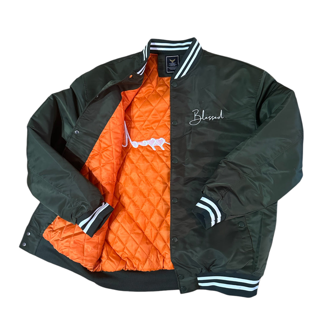 Bomber Jacket - BLESSED - Vert Forêt