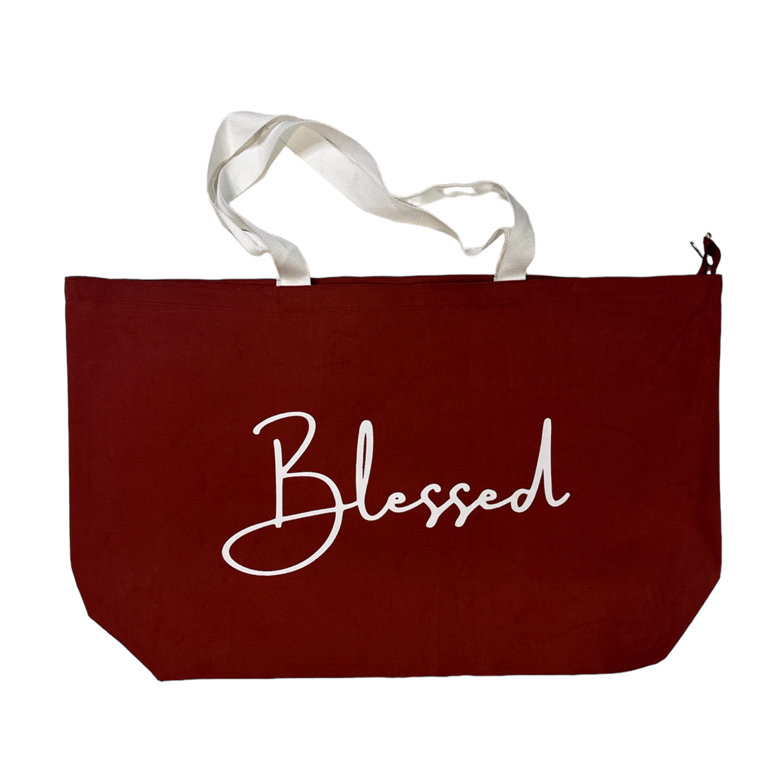 Blessed XL Tote Bag - WINE